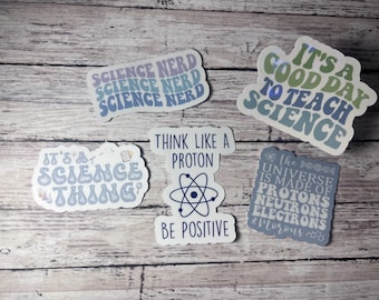 Science Teacher Sticker Pack, Trendy Science Nerd Stickers