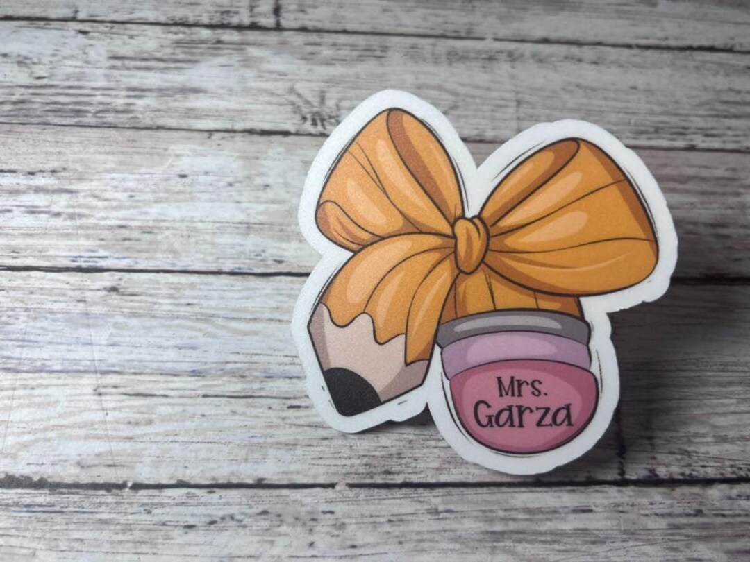 Pegatina de lazo de coqueta para maestra, lazo de coqueta con lápiz ...