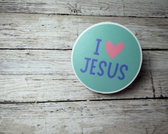 I Love Jesus Sticker | Christian Vinyl Decal | Faith Laptop Water Bottle Sticker