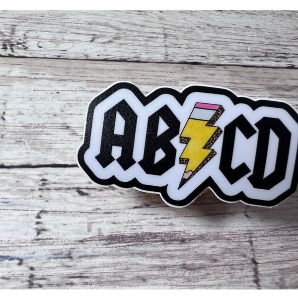 Lightning Bolt ABCD Sticker, Lightning Bolt, Trendy Teacher, Gift for Teacher, Pencil Sticker, Cute Sticker, Teacher Sticker