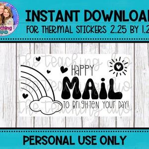 Happy Mail PNG, Spring Thermal, Thermal Printer Labels, Seller Tools, Thermal Label, Thermal Printer, Packaging Label PNG, Happy Mail PNG