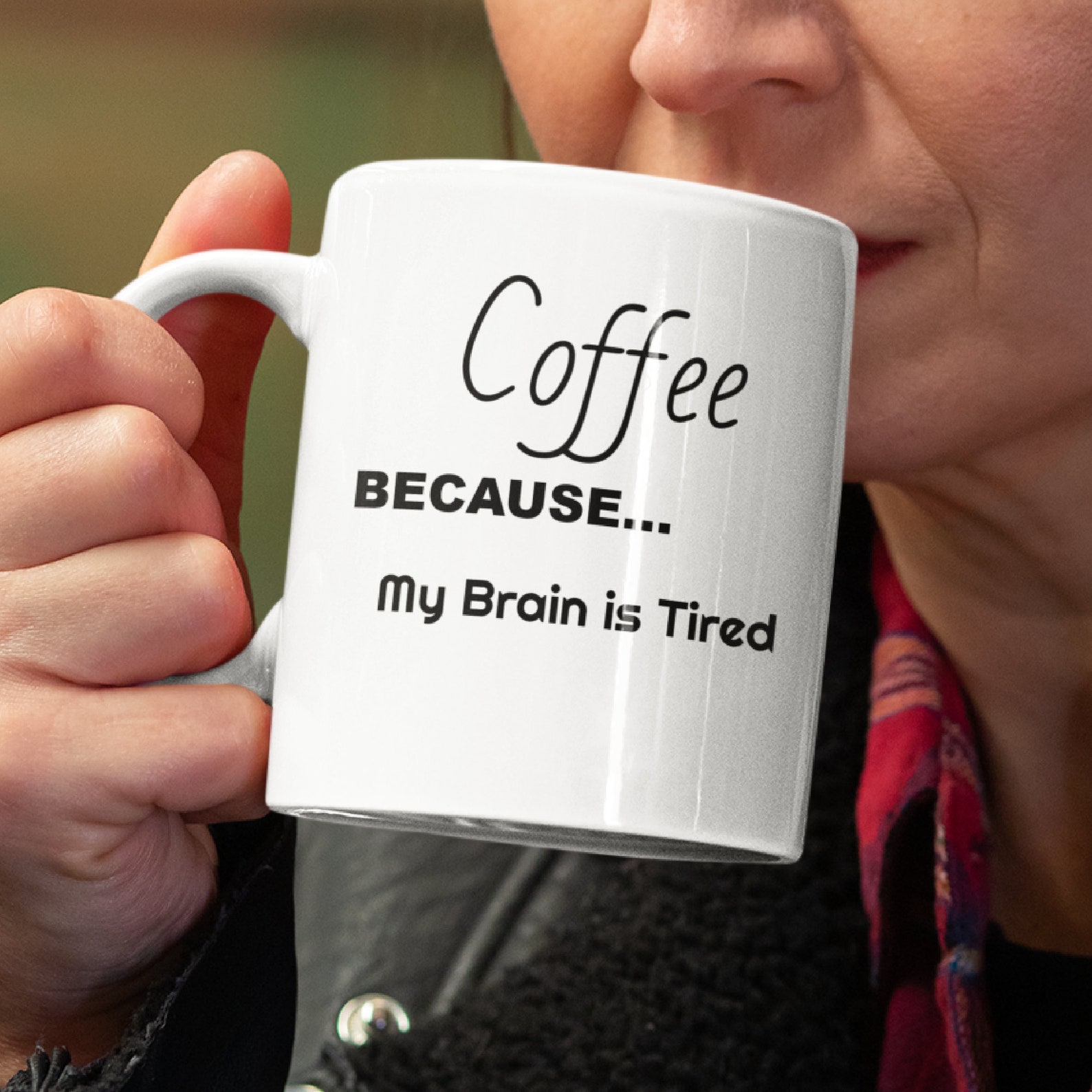 Coffee because my brain is tired. This is the best coffee Etsy