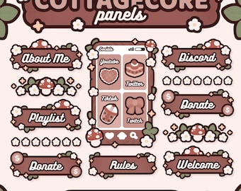 Cottagecore Stream Panels | Cozy Twitch Panels (Digital Download)