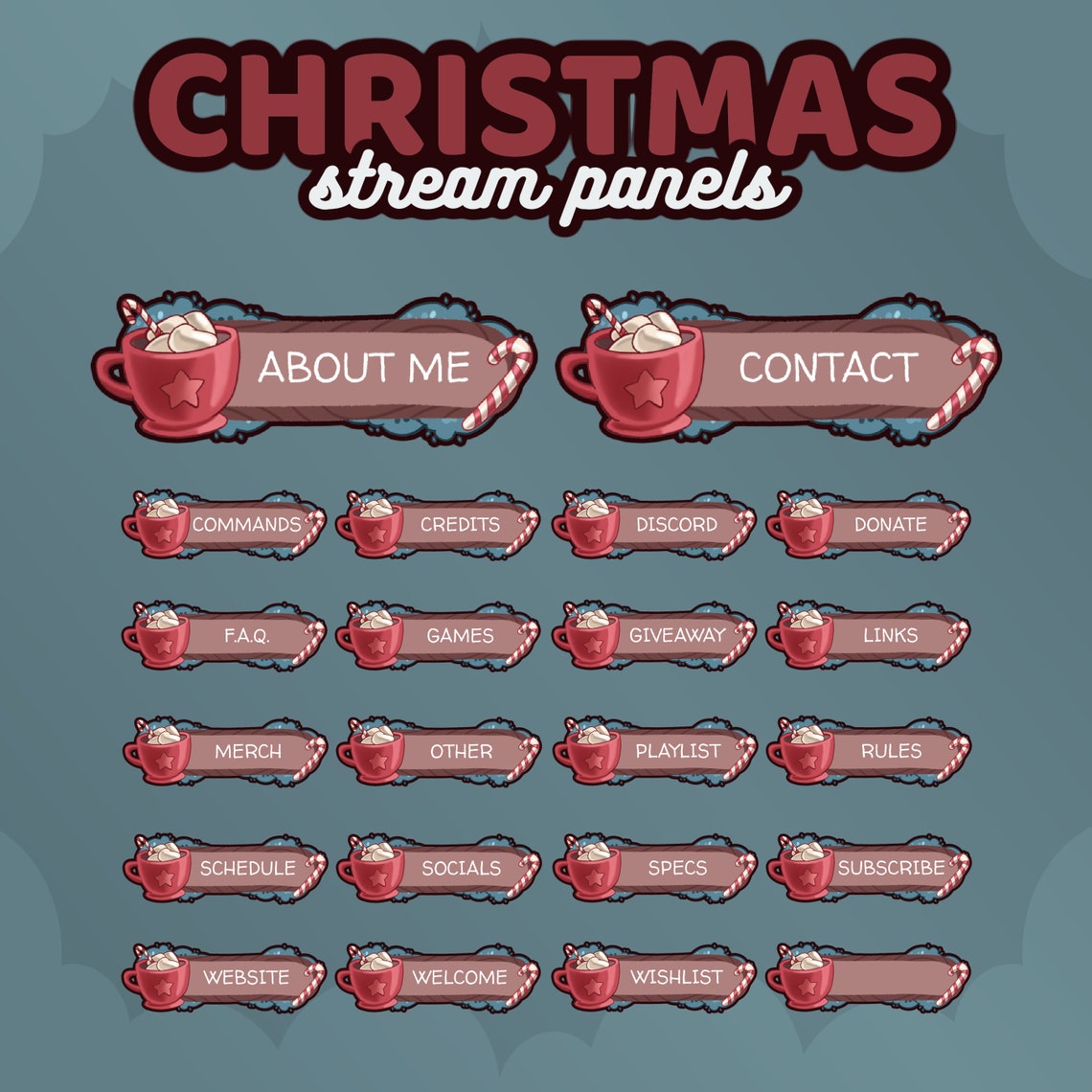 Mush's Xmas Stream Package | Animated Screens, Customizable Overlays ...