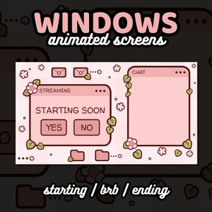 3x Animated Aesthetic Windows x Cottagecore Twitch Screens | Starting Soon, Be Right Back, Ending Soon
