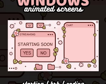 Écrans Twitch animés Cottagecore | Thème Windows (téléchargement numérique)