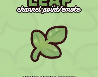 Punto de canal de hoja/Emoticón/Lindo/Acogedor/Cottagecore/Verde/TWITCH