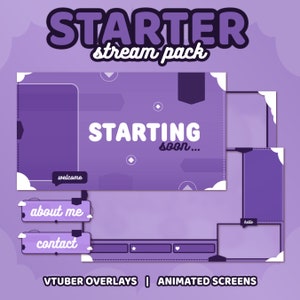 Purple Cozy Vibe Stream Package | 3 Animated Screens, 4 Ready-To-Use Overlays, 8 Alerts, Banner, Offline Screen, 13 Panels | TWITCH