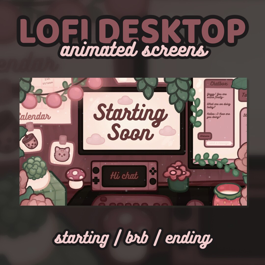 Animated Cozy Lofi Desktop Twitch Screens | Cottagecore (digital ...
