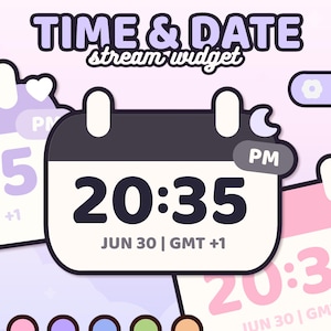 Widget per data e ora / Sovrapposizione StreamElements / Strumento per lo streaming su Twitch