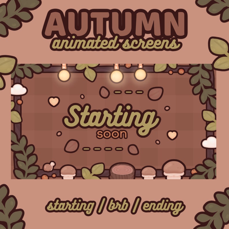 Animated Fall Twitch Screens | Cottagecore Autumn Theme (digital ...