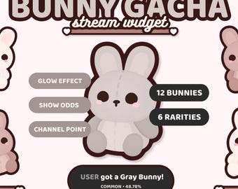 Bunny Gacha Widget | Channel Point Belohnungen / Channel Points / Belohnung Widgets / Stream Widget | Kawaii, Niedlich, Häschen | TWITCH