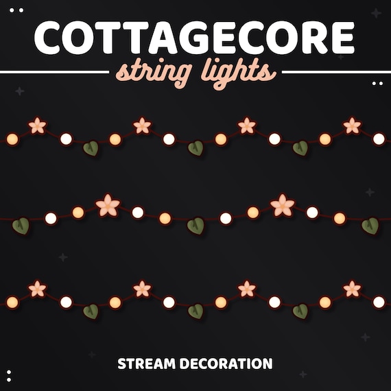 Cottagecore String Light Stream Decoration | Animated Twitch Overlay (Digital Download)
