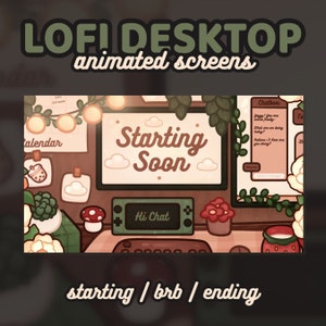 3x Animated Aesthetic Cozy Lofi Desk Twitch Screens | Cottagecore | Starting Soon, Be Right Back, Ending Soon