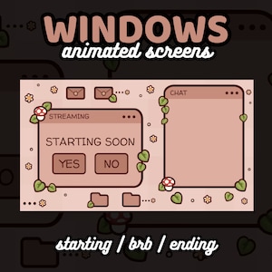 3x Animated Aesthetic Windows x Cottagecore Twitch Screens | Starting Soon, Be Right Back, Ending Soon