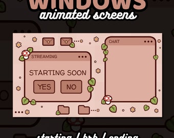Animated Cottagecore Twitch Screens | Starting Soon, BRB, Ending Soon (Digital Download)
