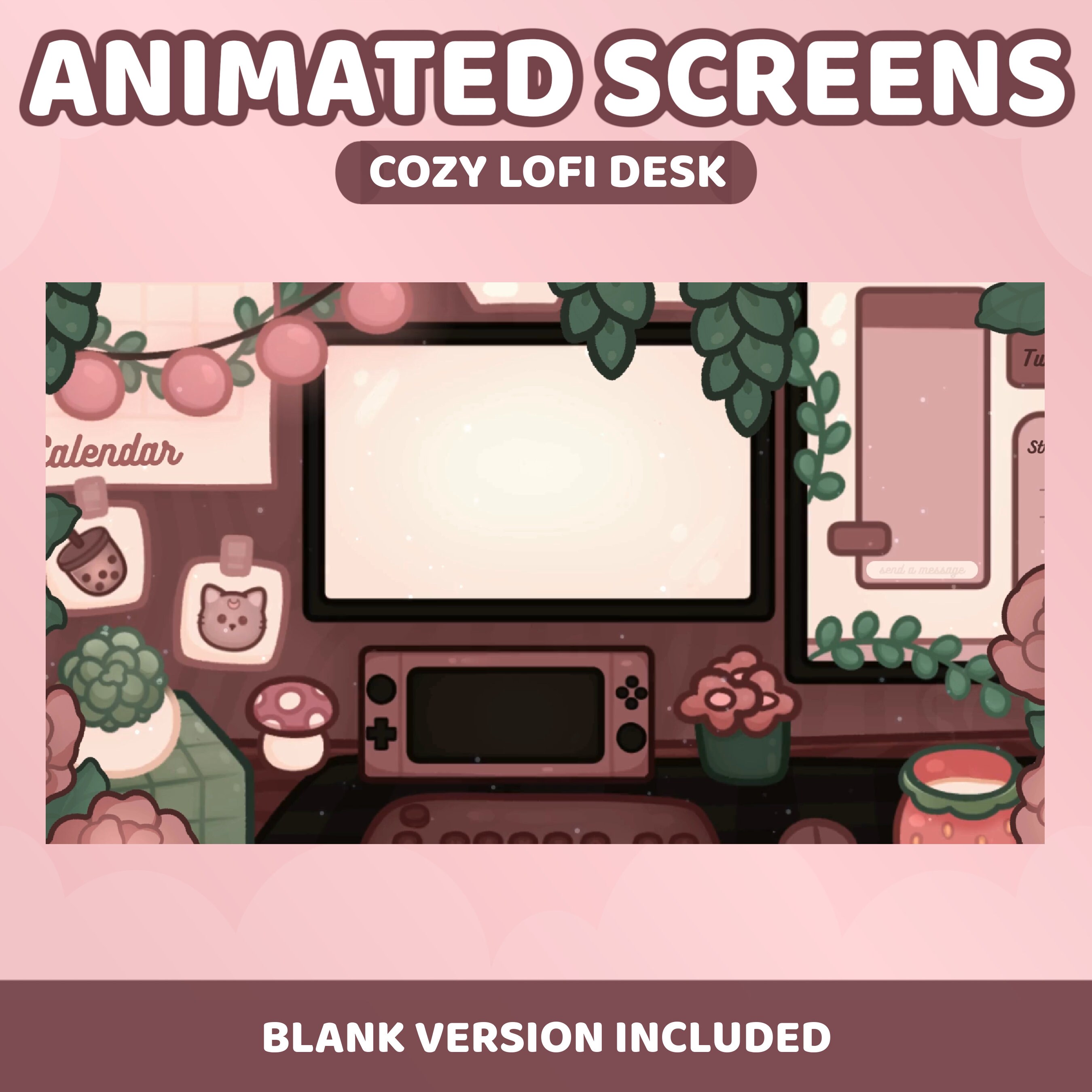 Animated Cozy Lofi Desktop Twitch Screens | Cottagecore (digital ...