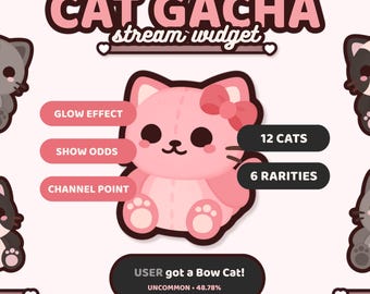 Katzen Gacha Widget | Channel Point Belohnungen / Channel Points / Belohnung Widgets / Stream Widget | Kawaii, Niedlich, Bär | TWITCH