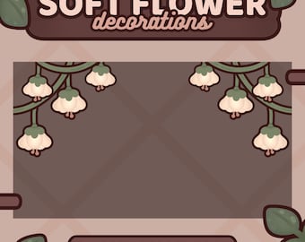 Soft Flower Stream Decoration | Cute Cottagecore Stream Deco | Vtuber Assets | Animated | Kawaii / White / Cozy / Flowers | TWITCH