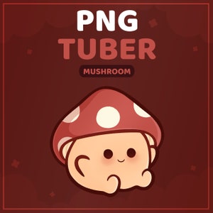 Kawaii Mushroom PNGtuber Model | 4 Expressions | Streamer Vtuber | Discord & Twitch
