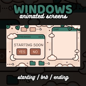 3x Animated Aesthetic Cozy Celestial Windows x Cottagecore Twitch Screens | Starting Soon, Be Right Back, Ending Soon