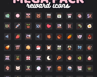 63x Mega Pack Reward Icons / Channel Point Reward Icon | 75x Reward Ideas And Challenges | TWITCH