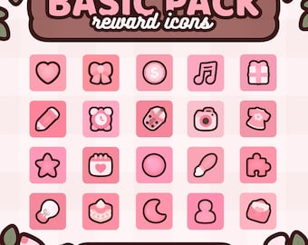 Roze twitchbeloningspictogrammen | Cosy Kawaii Channel Points (digitale download)