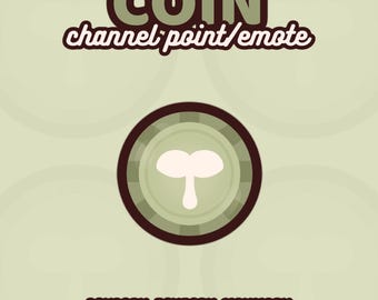 Blatt Münze Channel Point/Emote | Kawaii / Niedlich / Grün / Salbei / Pflanze | TWITCH