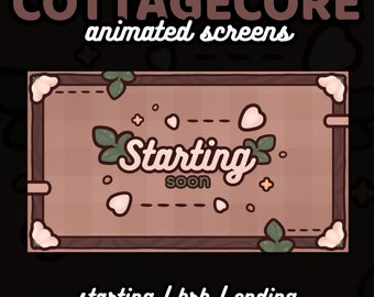 Écrans Twitch animés Cottagecore | Superposition marron cosy (téléchargement numérique)
