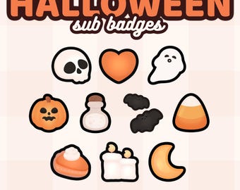 Halloween Twitch Sub Badges | Spooky Kawaii Badges (Digital Download)