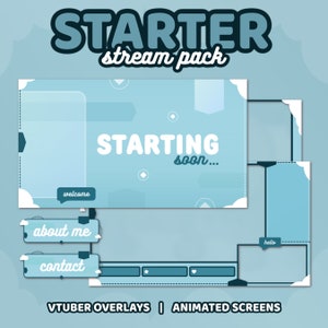 Blue Cozy Vibe Stream Package | 3 Animated Screens, 4 Ready-To-Use Overlays, 8 Alerts, Banner, Offline Screen, 13 Panels | TWITCH