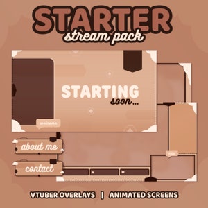 Brown / Beige Cozy Vibe Stream Package | 3 Animated Screens, 4 Ready-To-Use Overlays, 8 Alerts, Banner, Offline Screen, 13 Panels | TWITCH