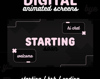 Animated Pink Twitch Screens | Stream Starting Soon Pack (Digital Download)