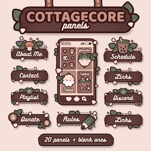 20x Cottagecore Panels | Kawaii / Cute / Brown / Soft | TWITCH