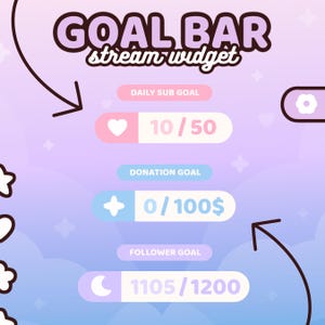 Goal Bar Widget | Clean Theme | StreamElements Overlay | Interactive Twitch Stream Tool