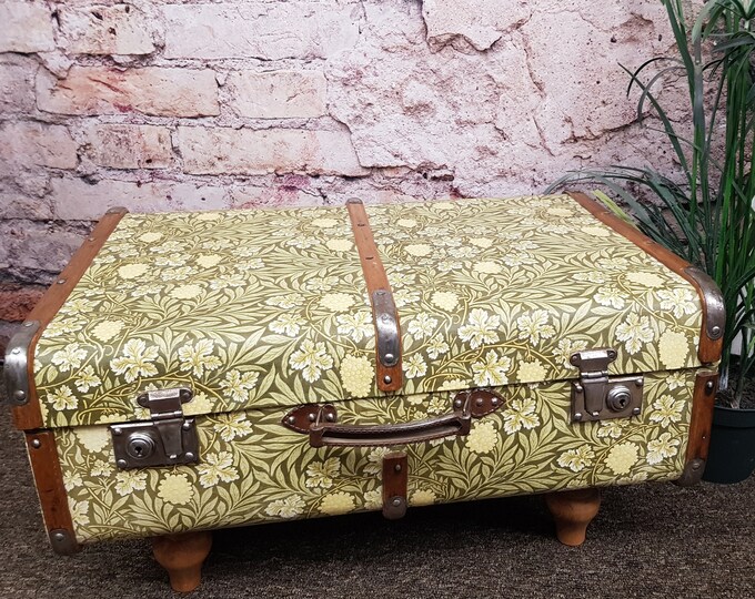 William Morris Vintage Steamer Trunk Repurposed Storage Coffee Etsy UK
