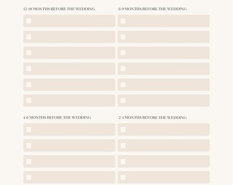 Planificador de lista de control de bodas rosa PDF
