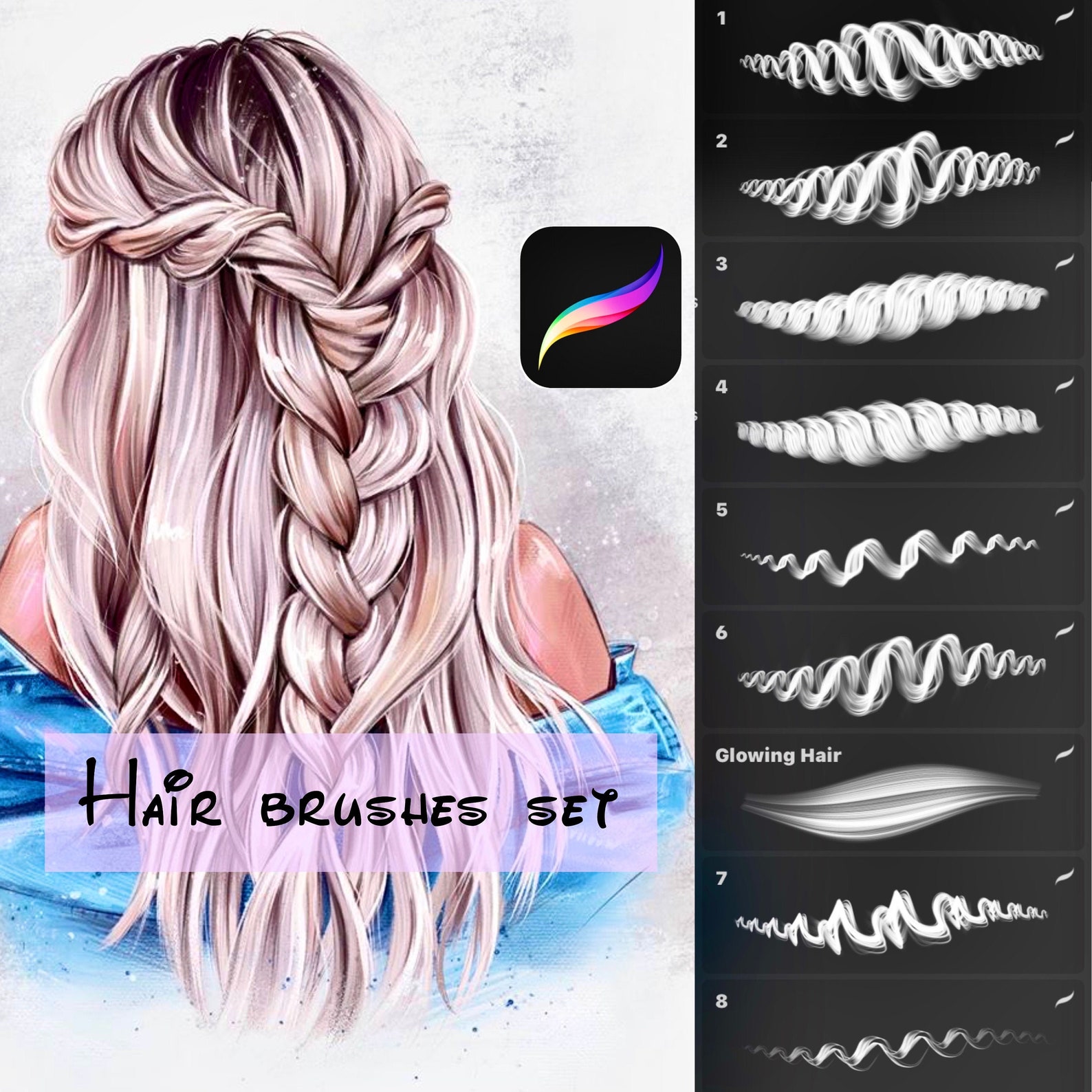 hair procreate brushes free