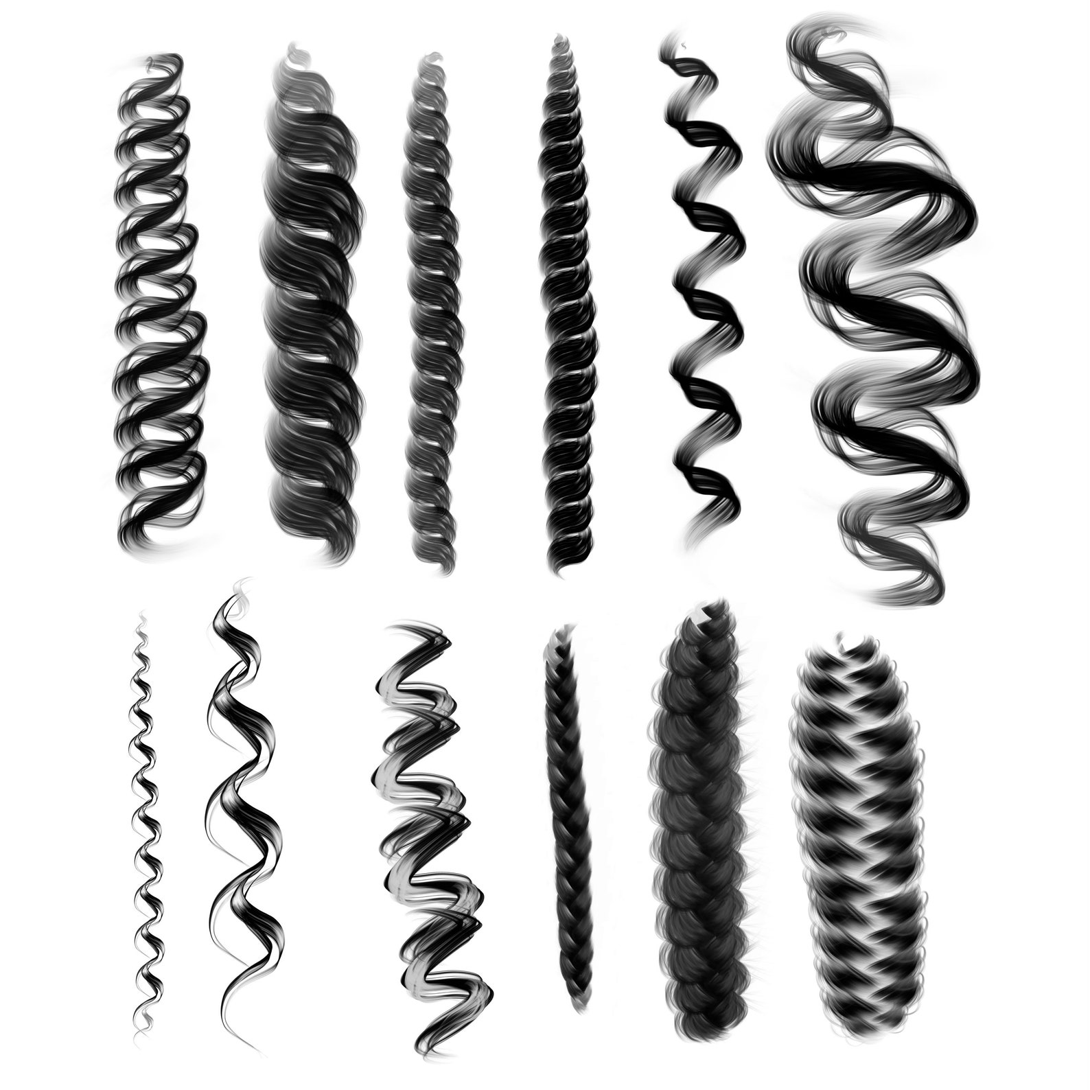 Procreate Brushes Hair Brushes Brush Set Procreate hair Etsy