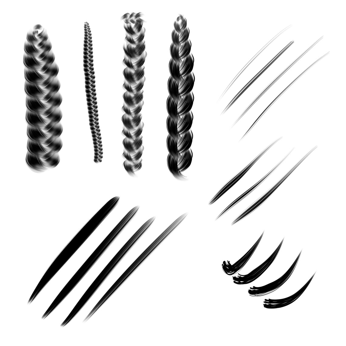 free procreate hair brushes