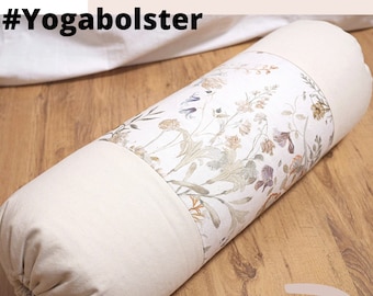 Yoga Bolster Yogarolle Kissenrolle Creme Weiß Wildblumen Nachhaltig JUULA Hamburg