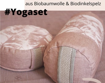 Yogaset Yin Yoga Zubehör Meditationskissen Pilatis Bolster Yoga Geschenk handgewebt Yogakissen Kissenrolle rosa Bolster boho Leipzig