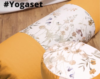 Yogaset SONNENAUGE Gelb Biobaumwolle Yin Yoga Yogabolster  Meditation JUULA Leipzig