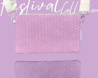 JUULA FESTIVAL Handtasche/Clutch handgewebt aus Biobaumwolle rosa/violett