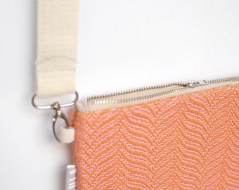 JUULA FESTIVAL Handtasche/Clutch handgewebt aus Biobaumwolle orange/korall