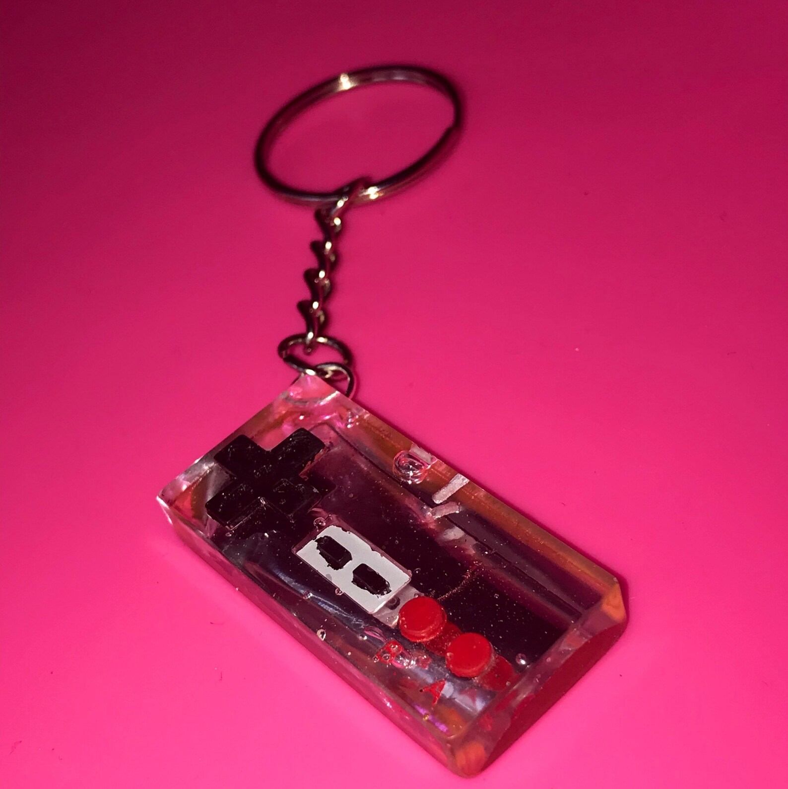 Metallic gamer video game keychain keyring Nintendo nes Etsy