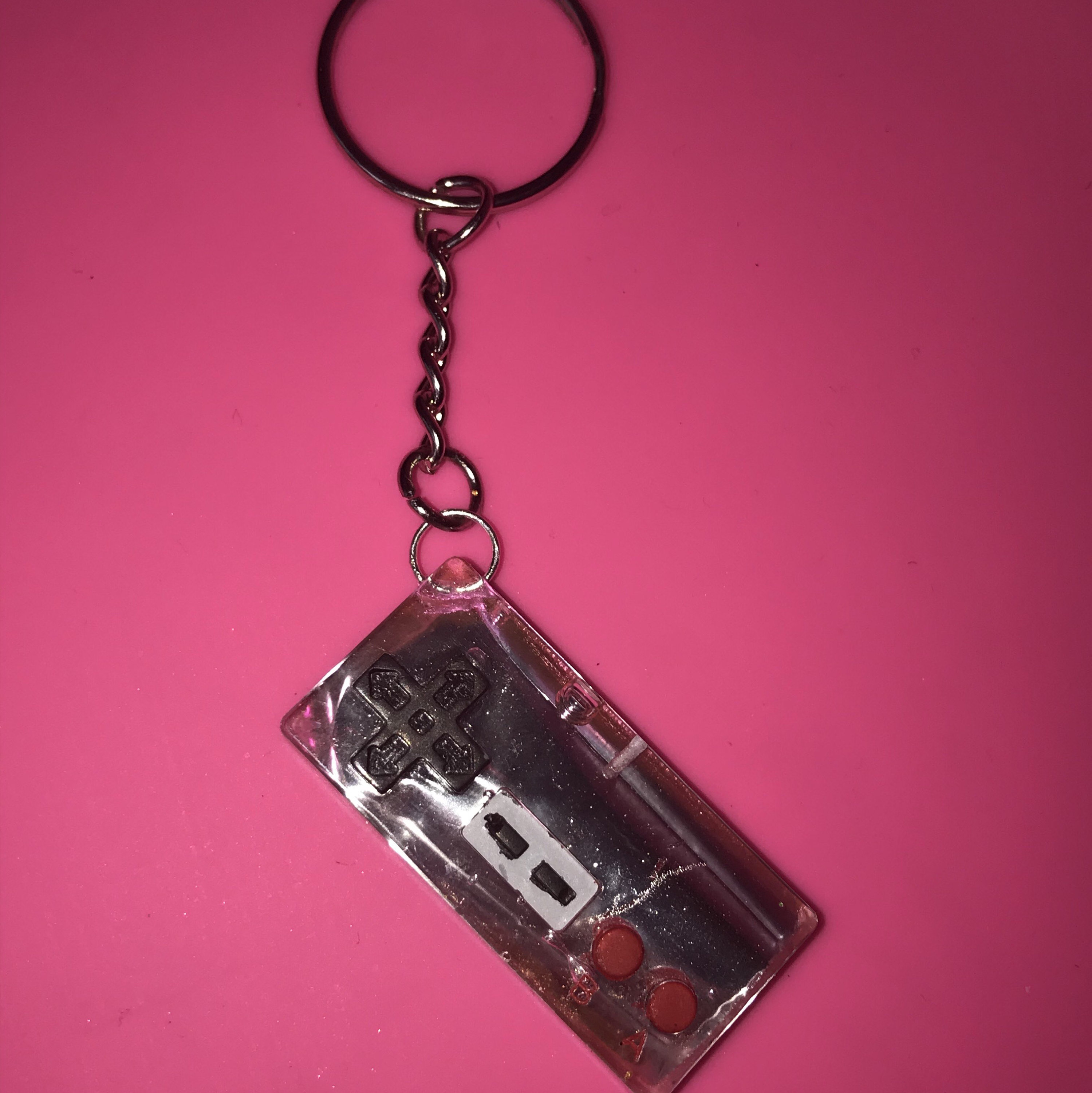 Metallic gamer video game keychain keyring Nintendo nes Etsy