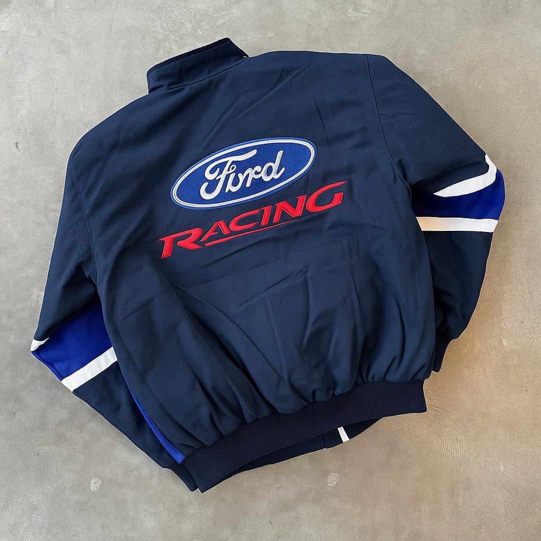 Ford Racing Jacket Vintage Inspired Car Auto Shop Mechanic Team Jacket ...