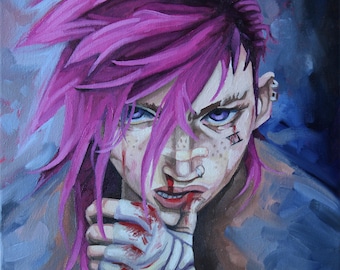 Vi Arcane Oil Painting: Original Stretched Canvas Artwork (12x12in)