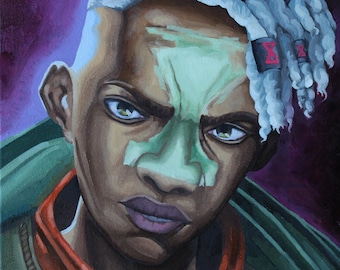 Ekko Arcane Oil Painting: League of Legends Fan Art (12x12in)